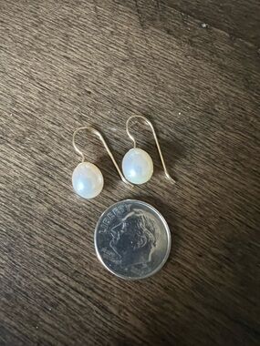 Honora Yellow gold French wire Freshwater Pearl Drop Earrings